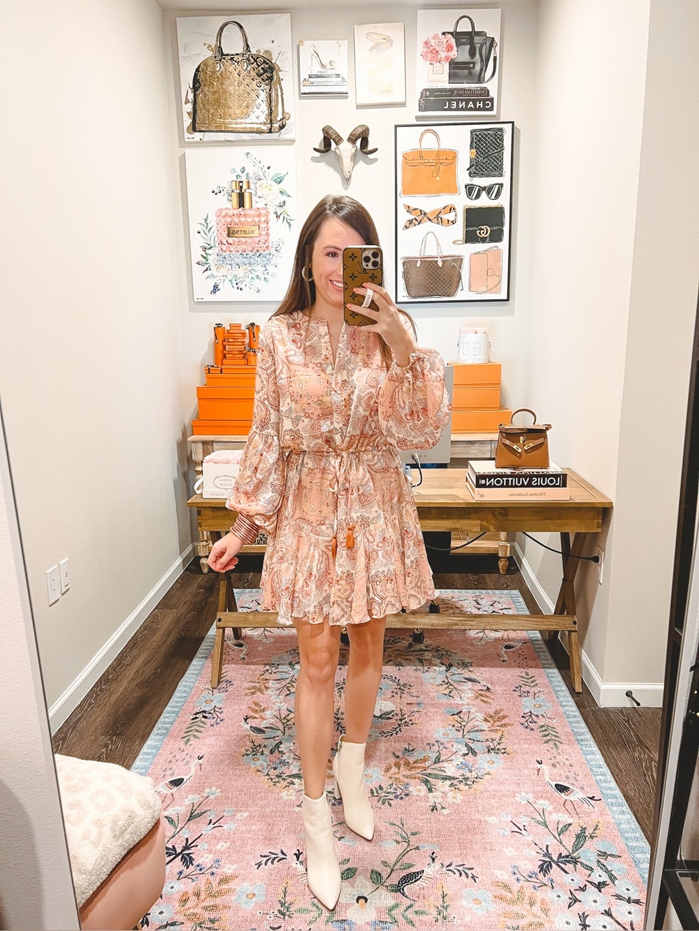 Aakaa Pink Paisley Tiered Boho Dress - Picture 2 of 2